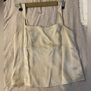 Reformation cream satin tank